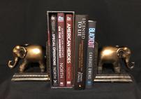 Elephant Bookends and Book Collection 202//141